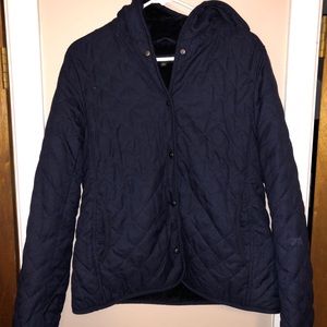 Uniqlo Navy Quilted/Fleece lined Hooded Jacket
